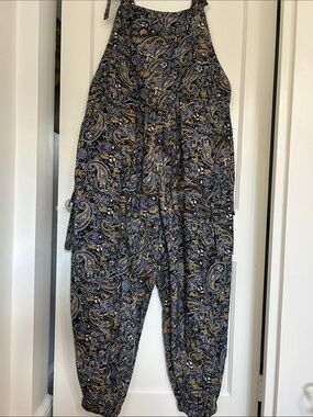 Lucy & Yak Miyada Brushed Cotton Dungarees in Grunge Balloon Leg Overalls